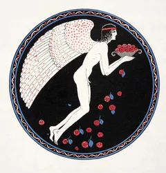 Roses dans la Nuit, Illustration from Les Chansons de Bilitis, by Pierre Louys, pub. 1922