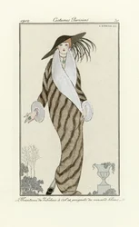 Sable Coat with White Fox Trim, from Costumes Parisien, pub.1912