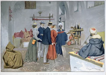 Entrance hall of the prison in Tangiers, c.1900