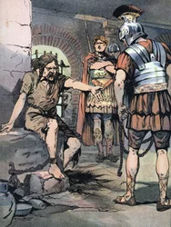 Gallic Wars: Vercingetorix Prisoner in the Mamertine Prison in Rome After His Defeat Against Julius Caesar