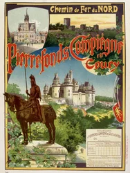Pierrefonds, Compiègne and Coury - Advertising poster of the Railways du Nord, by G. Fraipont