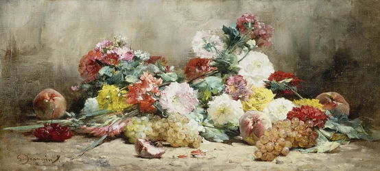 Carnations, Roses, Grapes and Peaches