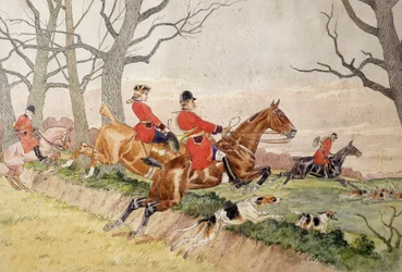 Hunting - Drawing by Georges La Roque, circa 1900