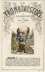 Guillaume I - illustration from "Le Trombinoscope", a satirical political periodical by Leon-Charles Bienvenu, known as Touchatout monography N. 13, Paris