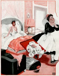 The so-called Beauty Mask and the new maid - My God! - illustration from La Vie Parisienne