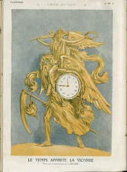 Illustration of Georges Meunier in Fantasio, 01/04/15 - Time brings victory - War of 14-18, Victory - Time (Allegory of), Victory (allegory) - Allegory