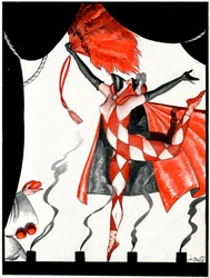 The Eternal Pantomime, the Jack of Hearts and the Queen of Diamonds - Illustration from La Vie Parisienne