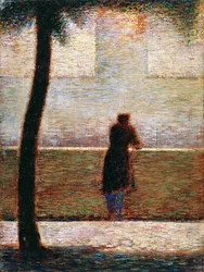 A Man Leaning on a Parapet