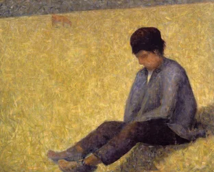 Boy Sitting on the Grass