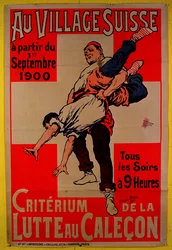 Poster Advertising Wrestling Competitions in the Swiss Village