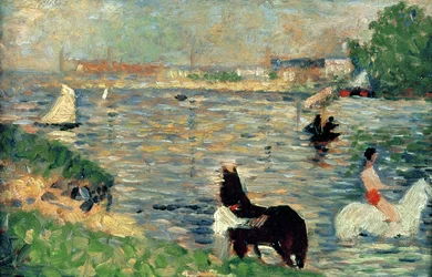 Horses in a River, c.1883 (study for Baignade)