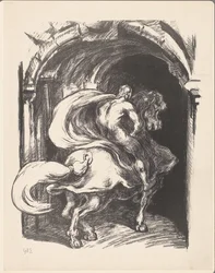 Rider Entering a Gate