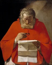 Saint Jerome Reading a Letter (Painting by Georges de La Tour, c. 1628-1629)