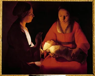 The Newborn Child. Painting by Georges de La Tour (1593-1652)