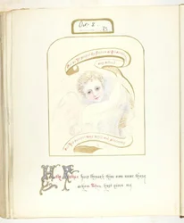 Untitled [cherub and religious text]
