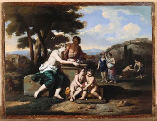 Nymphs Gathering Flowers in a Landscape