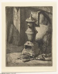 Study of an Interior with Stove