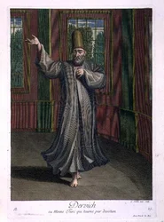 Dervish, or Turkish monk whirling in devotion