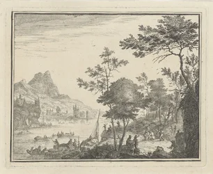 River Landscape with Landing Place