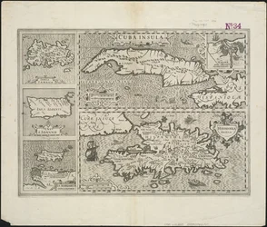 Cuba Insula ; Hispaniola Insula, Engraved by Hendrik Hondius
