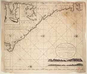 Chart of Gulf of Guinea, Africa, early 18th century