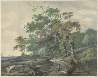 Landscape with a Road Through a Forest and a Falconer