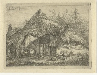 Shepherd by a Sod Hut (The Flock of Sheep)