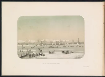 Ice Fun on the Maas in Rotterdam, Seen from Katendrecht, 1855
