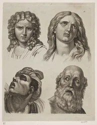 Four Study Heads after Italian Pictures