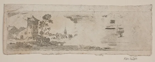 Sample Sheet of Landscape with Castle and Church