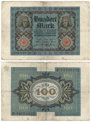 A Hundred Mark Banknote, 1920 (recto and verso)