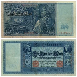 A One Hundred Mark Banknote, 1910 (recto and verso)