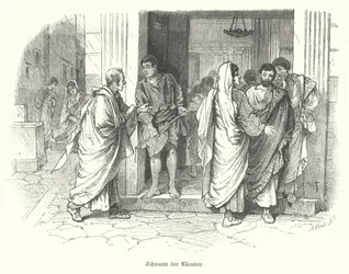 A Swarm of Clients Outside a Business in Ancient Rome