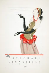 Advertisement for Batschari Cigarettes, from Styl, published 1922