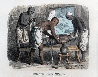 Ancient History. Egypt. Preparing a Mummy