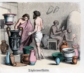 Ancient History. Greece. Pottery Workshop, Manufacturing of Amphorae