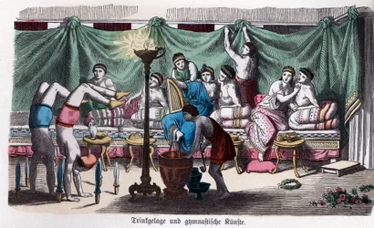 Ancient History. Greece. Scene of a Banquet and Gymnastic Games