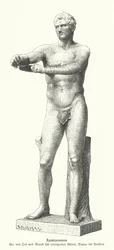 Apoxyomenos, statue of an athlete scraping sweat and dust off his body with a strigil