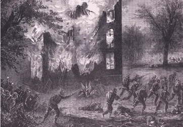 Attack on an advanced French position, Cassells History of the War between France and Germany published by Cassell and Company Limited, c.1890
