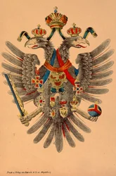 Austro-Hungarian Imperial Coat of Arms, Published by Robraki & Co., Magdeburg, c.1865