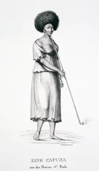 Cafusa woman of the Sao Paulo region, from Atlas of a Journey in Brazil by Dr Von Spix and Dr von Martius
