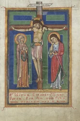 Canon Page from a Sacramentary, with the Crucifixion