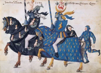 Contestants equipped for a tournament, c.1640