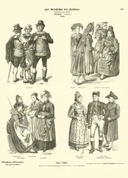 Costumes from Baden, Germany, 19th Century