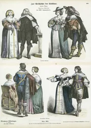 Costumes of German and French Nobility, Mid 17th Century
