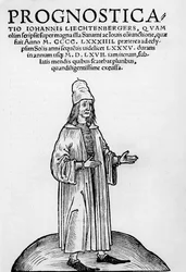 Cover illustration from Pronosticatio in Latin by Johannes Lichtenberger