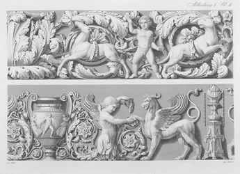 Designs for classical friezes, from Precision Book of Drawings, 1856
