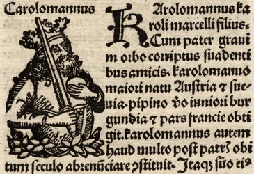 (detail) depicting Charlemagne pre-1500