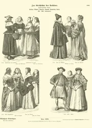 Dutch, Bohemian, Spanish, English, French and Polish Costumes, 16th - 17th Century