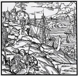 Engraving from De re metallica (On the nature of metals), by Georgius Agricola